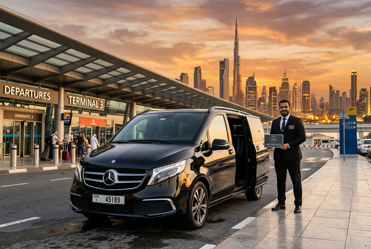 Mercedes V-Class Rental at Dubai Airport for Luxury Transfers