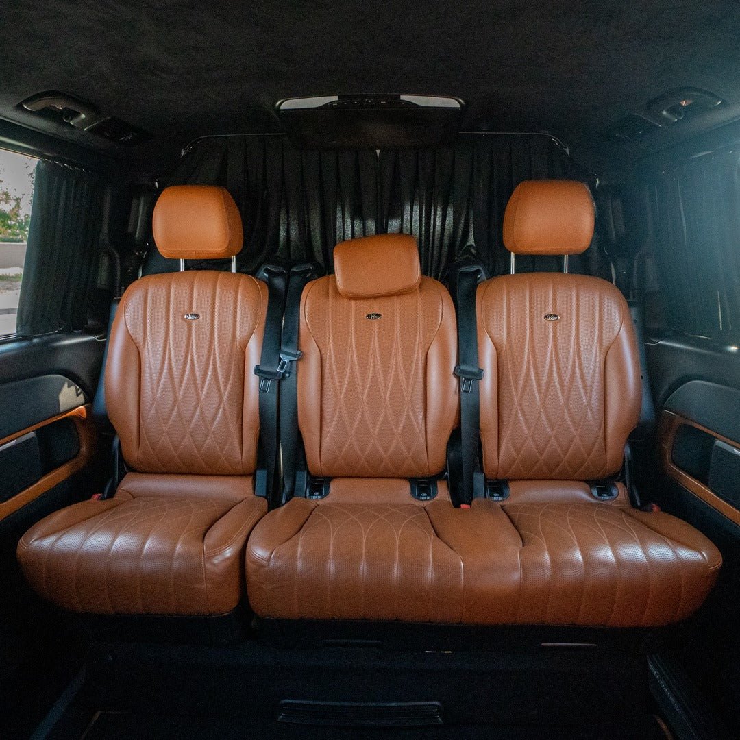 Opulent Interior of Mercedes Falcon V-Class for Rent with Chauffeur in Dubai