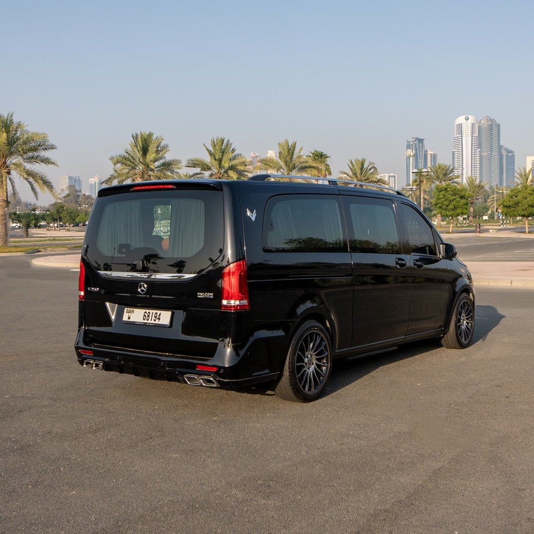 Luxury Seating in Mercedes Falcon V-Class Van for Chauffeur Service in Dubai
