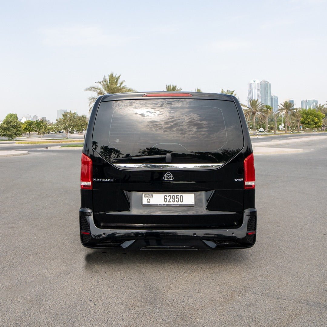 Luxurious Seating in Mercedes Maybach Exclusive V-Class Van for Hire in Dubai