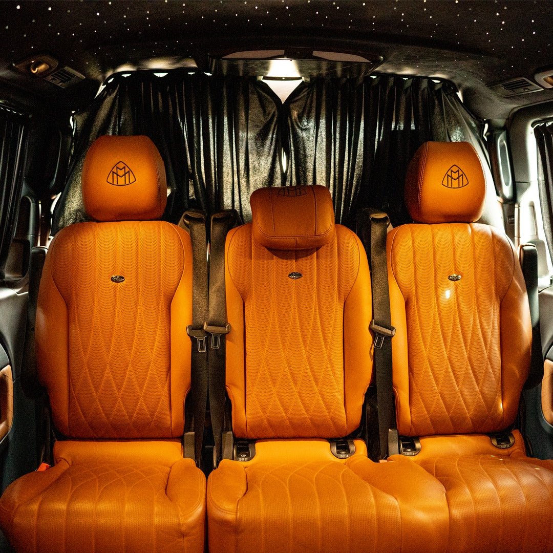 Luxurious Interior of Mercedes Maybach Falcon V-Class Van for Rent with Chauffeur in Dubai