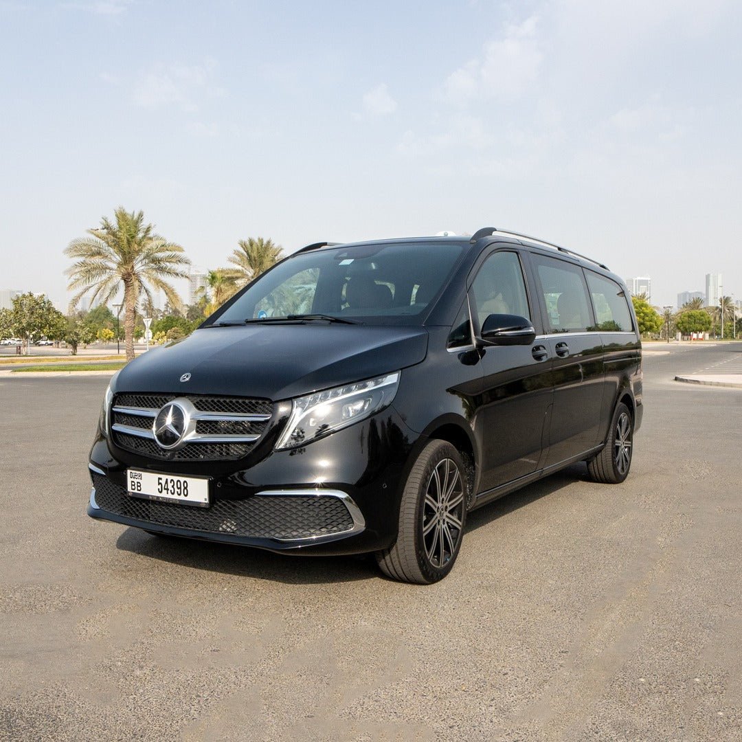 Mercedes V250 V-Class Luxury Van Dashboard with Chauffeur Hire in Dubai