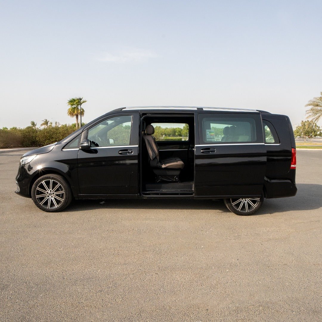 Side View of Mercedes V250 V-Class for Rent with Chauffeur in Dubai