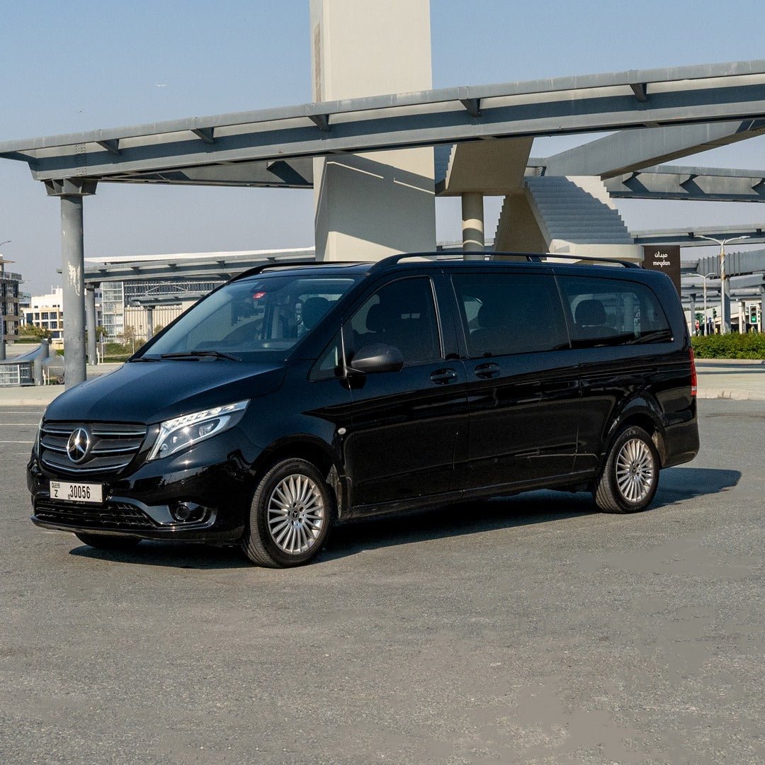 Rent Mercedes Vito Black V-Class with Professional Chauffeur for Luxury Travel in Dubai