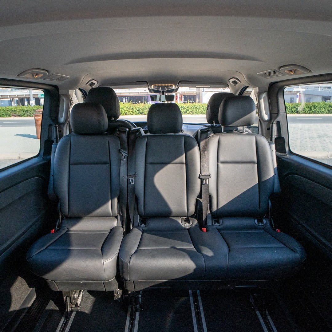 Luxurious Seating in Mercedes Vito Black V-Class for Hire in Dubai