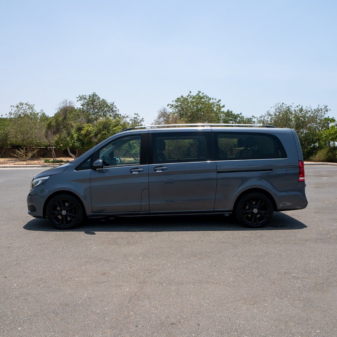 Comfortable Seating in Mercedes Vito Gray V-Class Luxury Van for Hire in Dubai