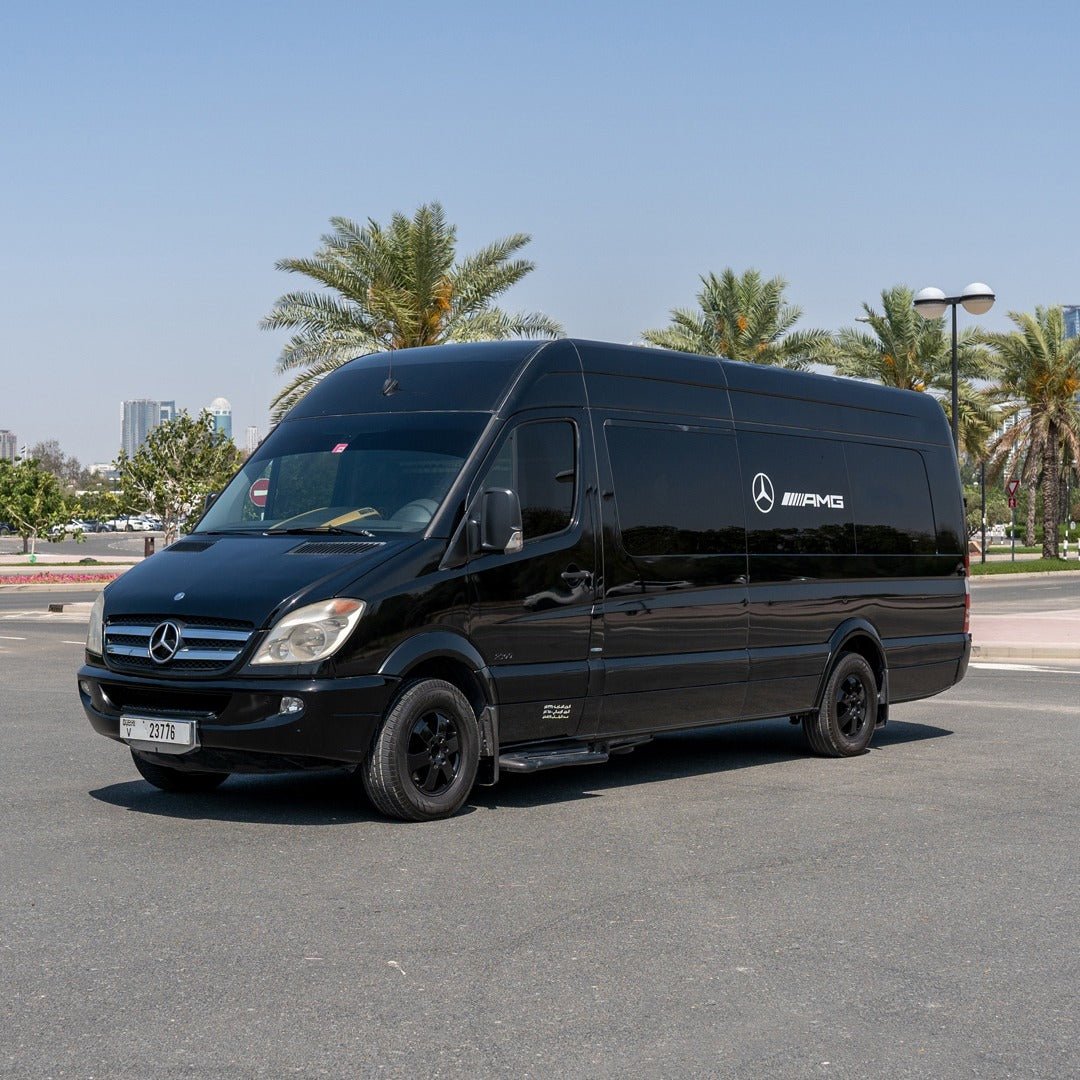 Spacious Luggage Area in Premium Sprinter 12 Seater for Chauffeur Service in Dubai