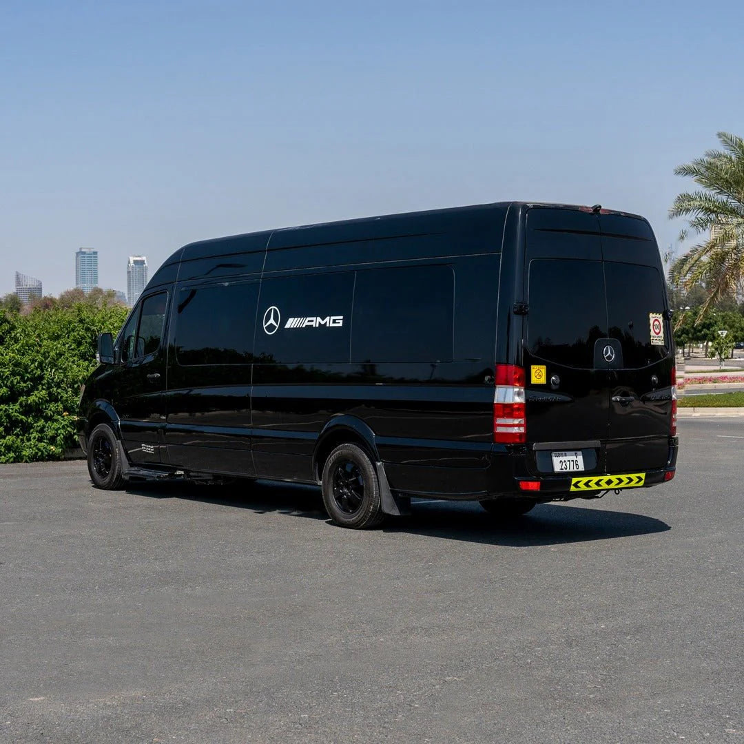 Modern Dashboard of Premium Sprinter 12 Seater Van with Chauffeur in Dubai